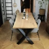 boomstamtafel met diamant x onderstel 800^800 boomstamtafel met diamant x onderstel-800^800